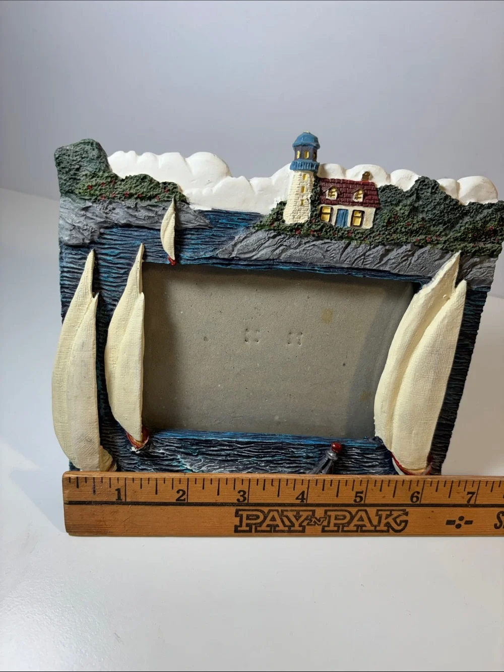 Source Unknown Nautical Sailboat & Lighthouse Frame - Blue, Cream, White